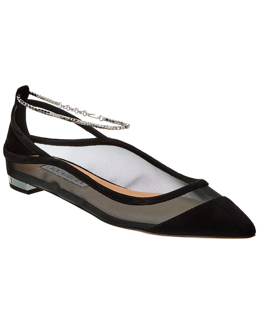 Aquazzura Secret Affair Suede-Trim Flat – Bluefly