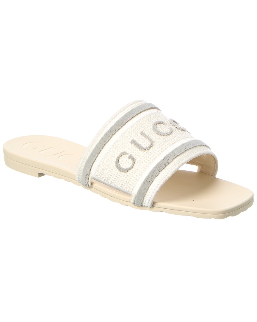 Gucci Logo Leather & Canvas Sandals Gucci Logo canvas and leather thong sandals Gucci main image 4