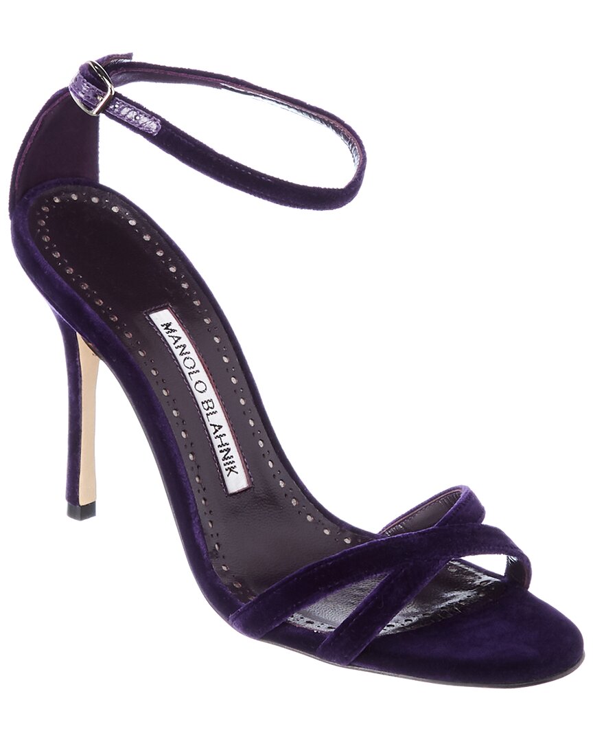 Manolo Blahnik Paloma 105 Velvet Sandal – Bluefly