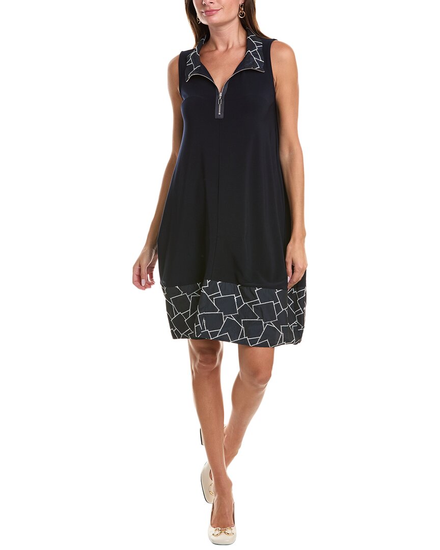 Joseph Ribkoff Dress 241157 Midnight Blue/White / 4