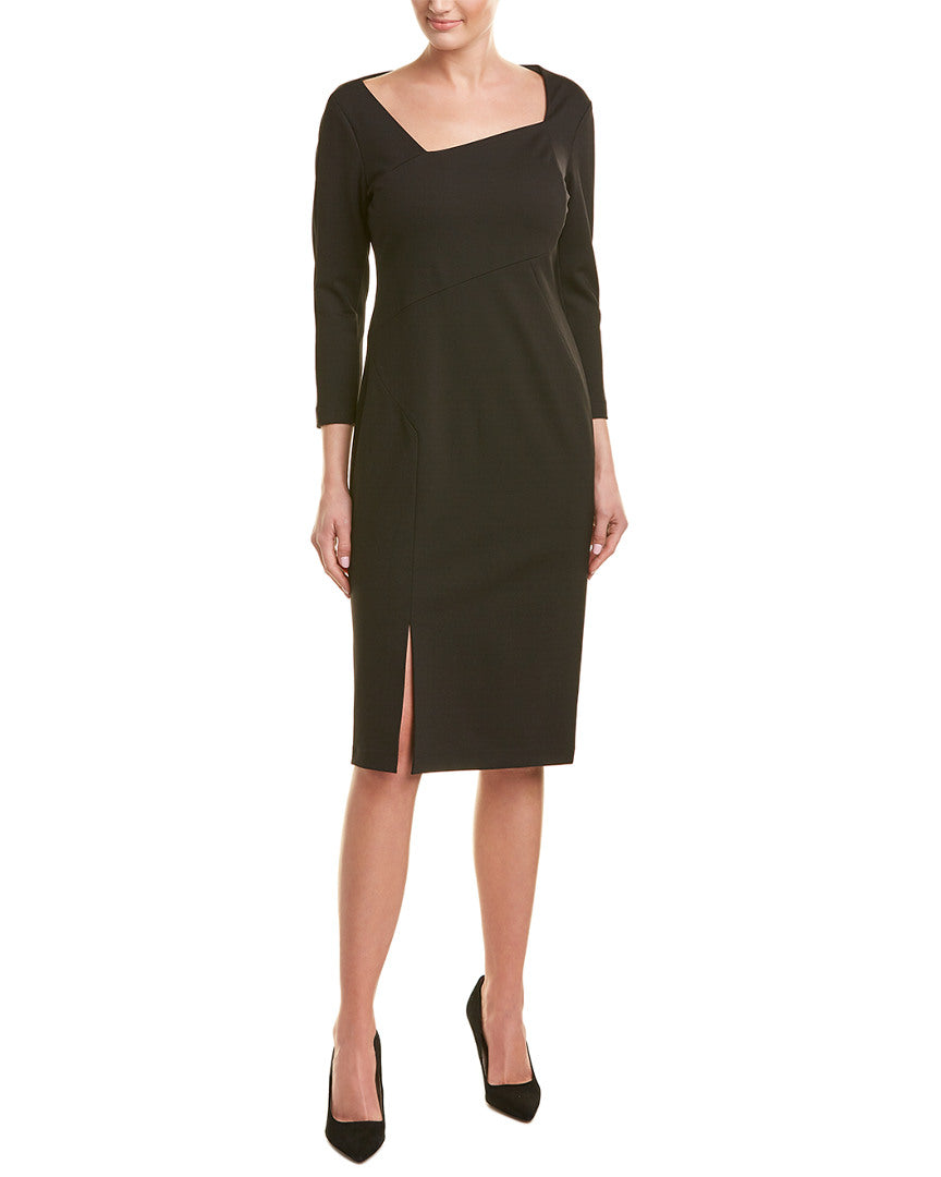 Lafayette 148 New York Asymmetrical Shift Dress, Black / 2