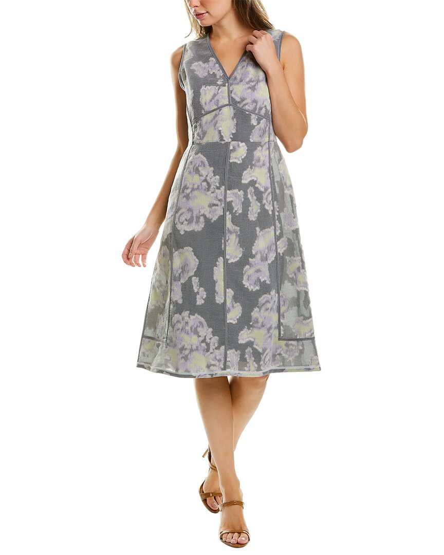 knee length dresses for ladies 3.1 Phillip Lim Abstract Daisy Fil Coupe Silk-Blend Midi Dress