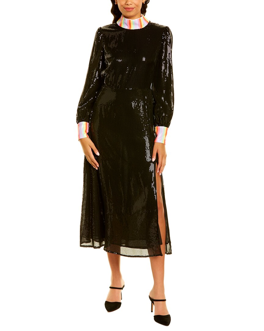 Olivia Rubin Amelie Sequin Midi Dress, Black / 0