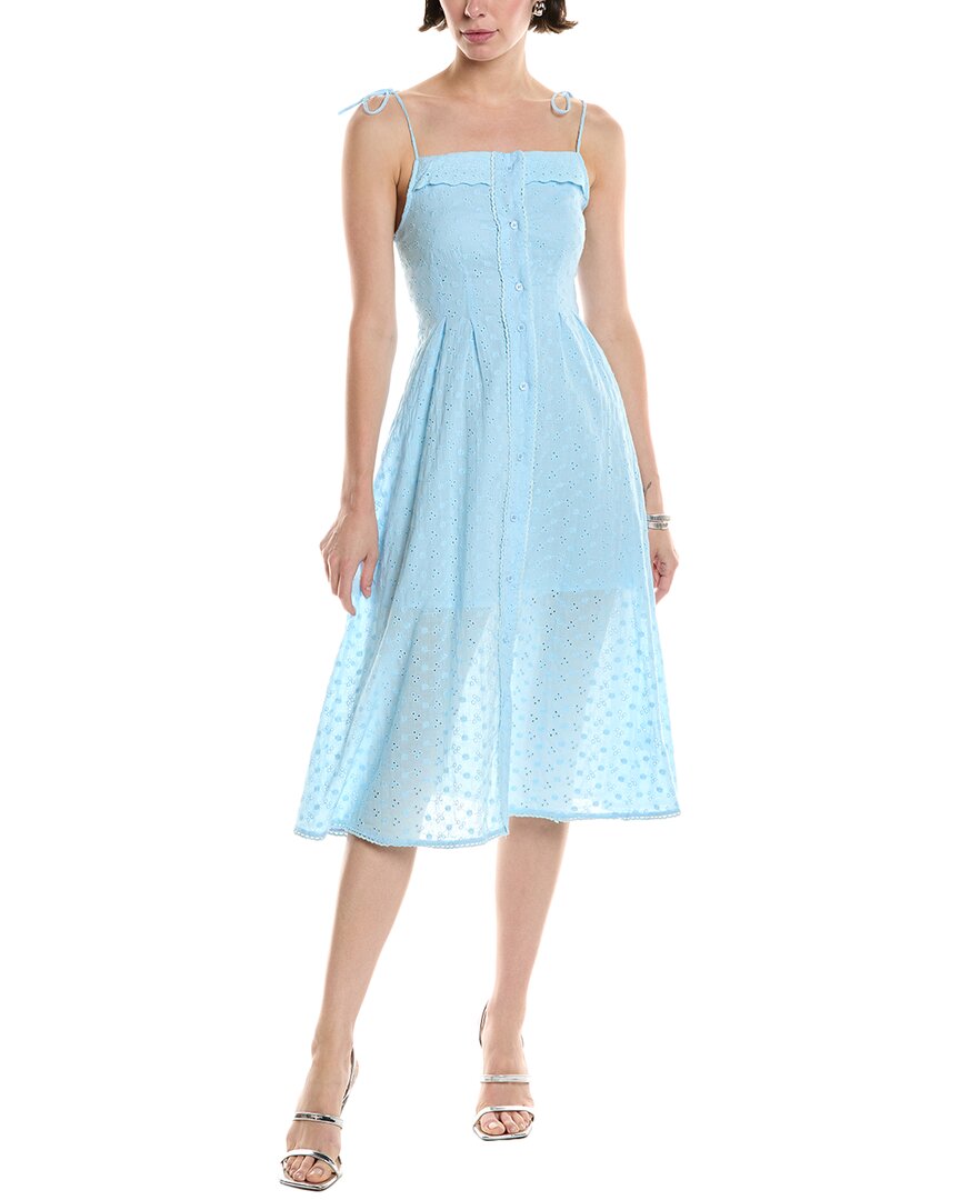 Abbey Eyelet Midi Dress, Blue / Regular 12 (L) Abbey Eyelet Midi Dress, Blue / Regular 12 (L)