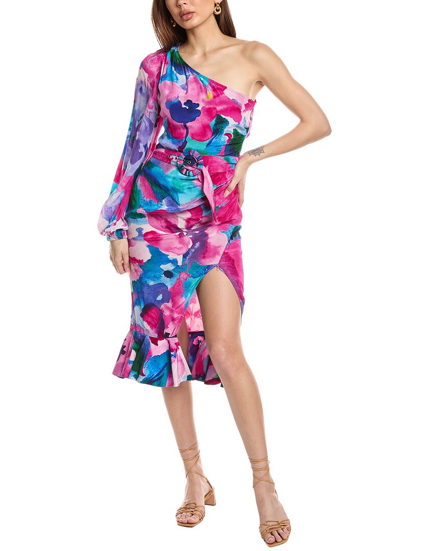 Hemant & Nandita One-Shoulder Midi Dress, Purple / Regular 0 (XS) Hemant & Nandita One-Shoulder Midi Dress, Purple / Regular 0 (XS)