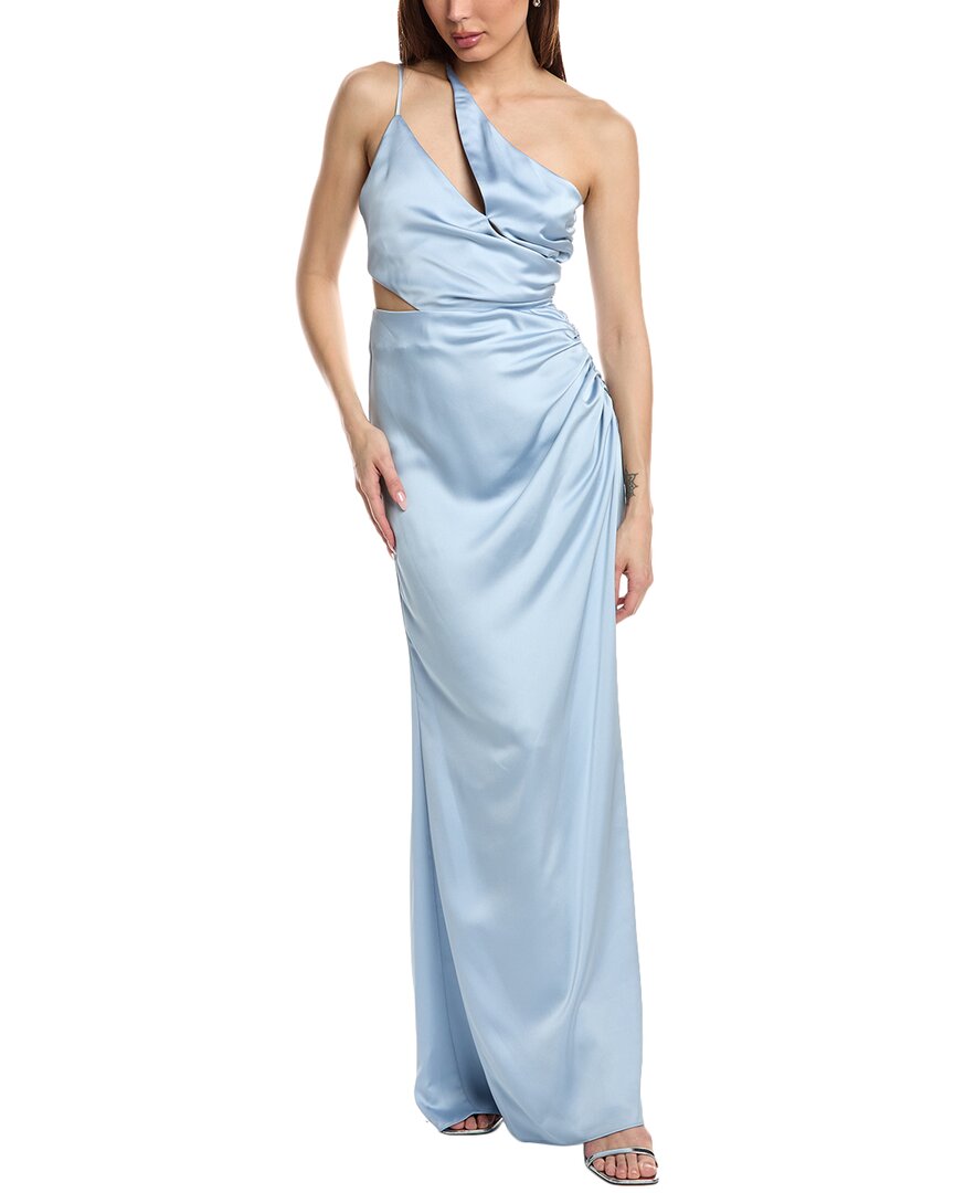 Ramy Brook Kaydence One-Shoulder Gown in Crystal Blue - 0