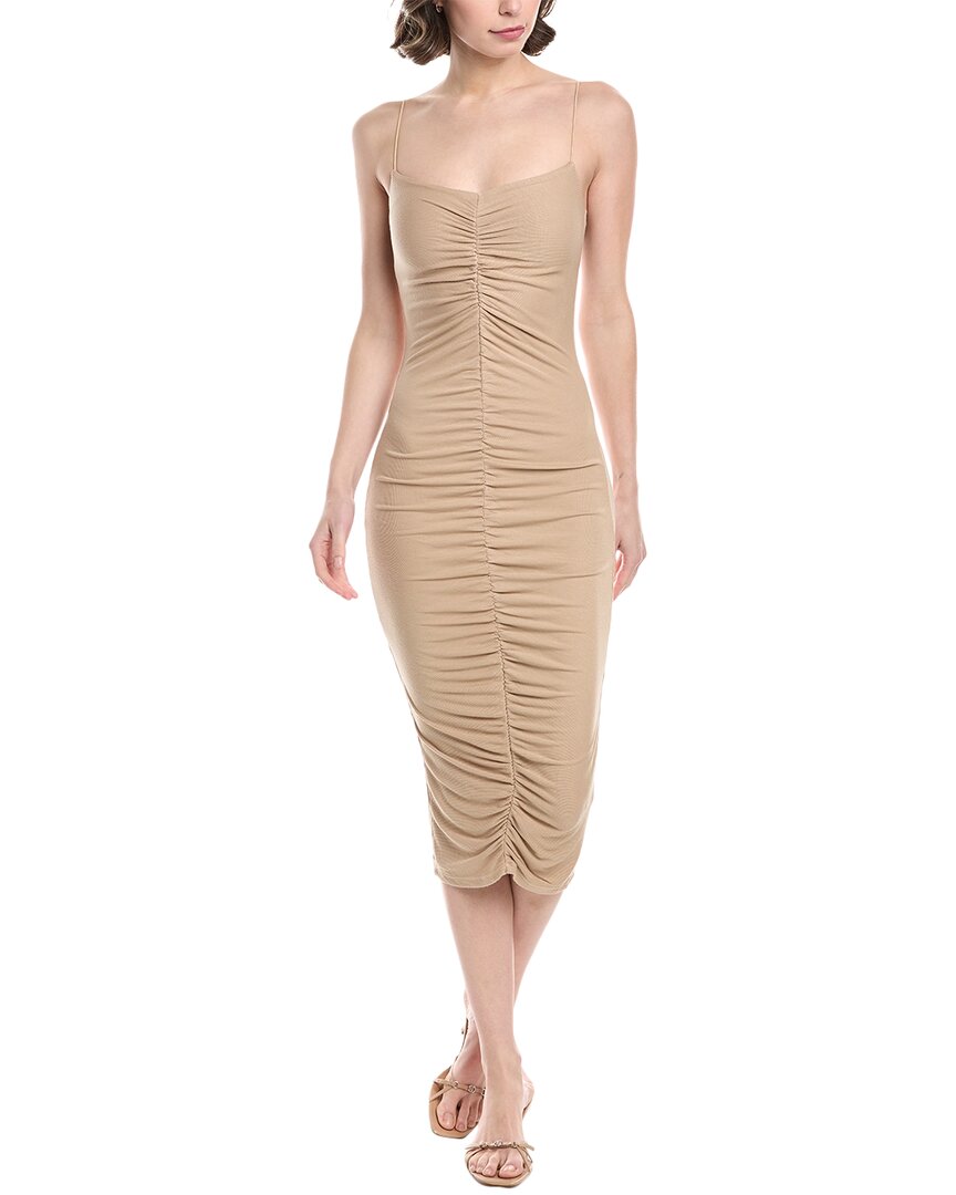 enza costa knit dress Stretch Ruched Strappy Silk-Blend Midi M81ABIM02-MAG0M019-175