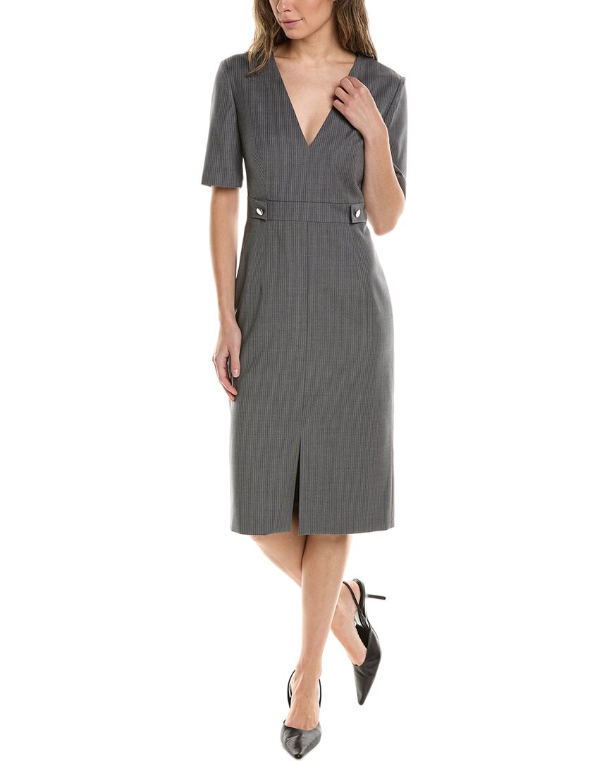 slim fit dress slacks Boss Dironah Virgin Wool Sheath Dress in Charcoal at Nordstrom, Size 0