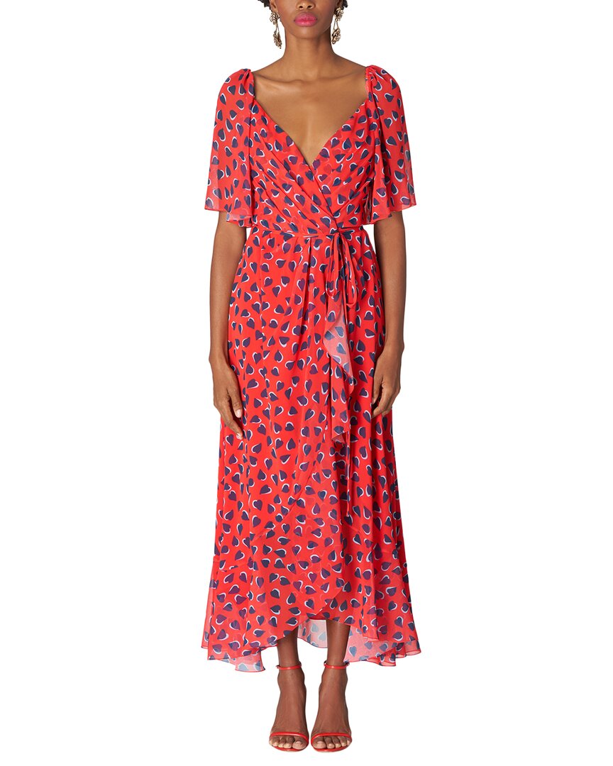 Carolina Herrera Flutter Sleeve Wrap Midi Dress Bluefly Carolina Herrera Flutter Sleeve Wrap Midi Dress Bluefly