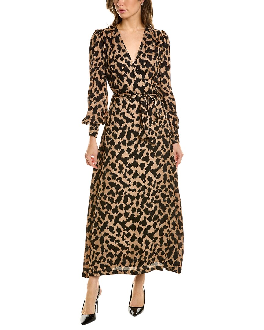 brooks brothers maxi dress Brooks Brothers Women's Chiffon Plaid Flutter-Sleeve Maxi Dress | Black