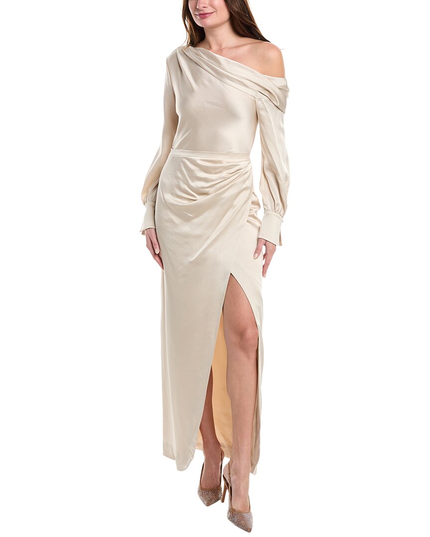 chinese dress ladies Simkhai Women's Nancie Draped Jersey Cape Maxi Dress in Sky, Size 2