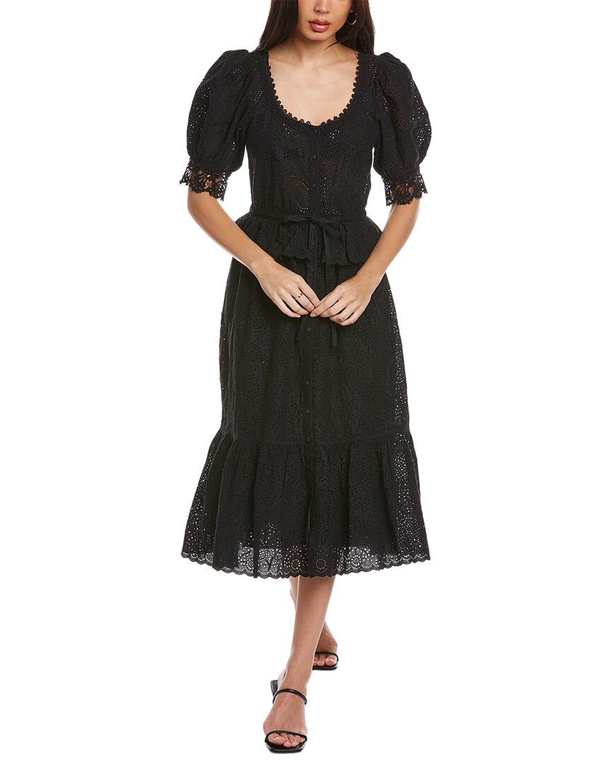 knee length dresses for ladies Scallop Lace Sleeve Midi Dress for Women