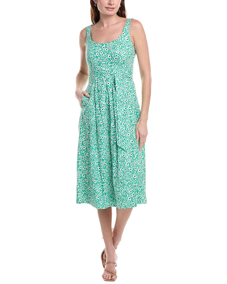 Anne Klein Petite Topstitch Linen-Blend Midi Dress Bluefly Anne Klein Petite Topstitch Linen-Blend Midi Dress Bluefly