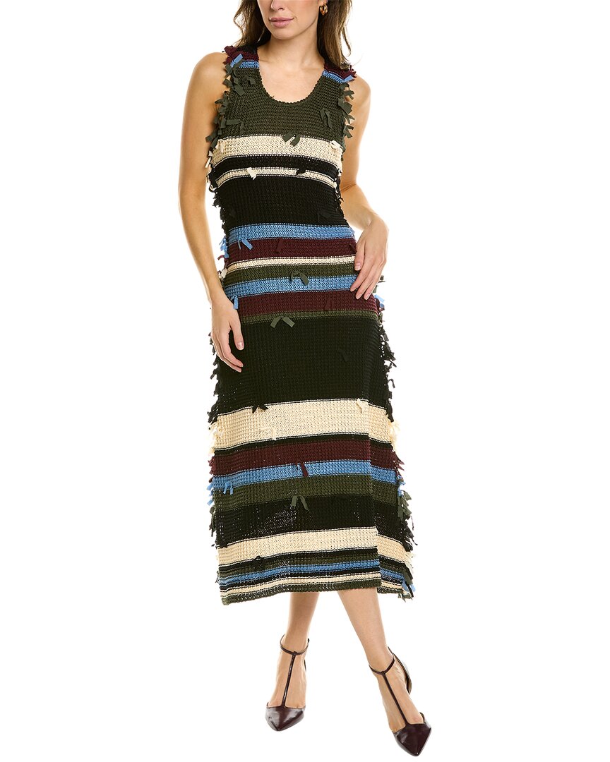 green backless knit dress V Neck Backless Green Split Knit Dress M02186 main image 1