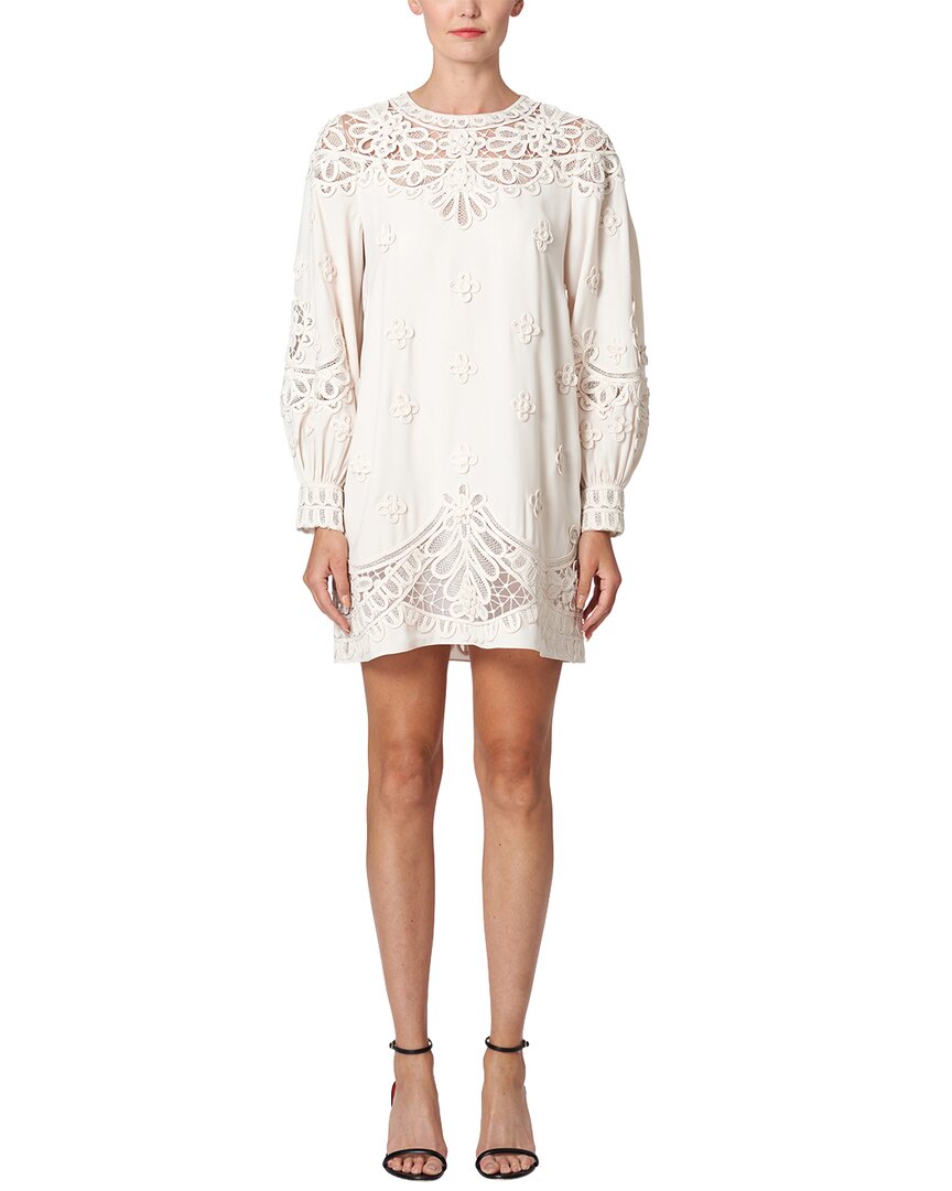 Carolina Herrera Lace Puff-Sleeve Mini Dress Carolina Herrera Lace Puff-Sleeve Mini Dress