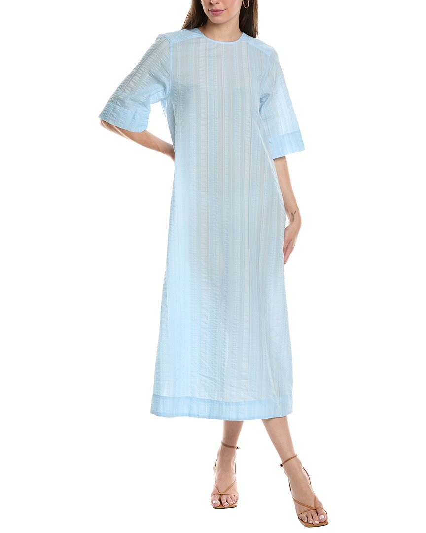 Ganni Seersucker Check Maxi Dress