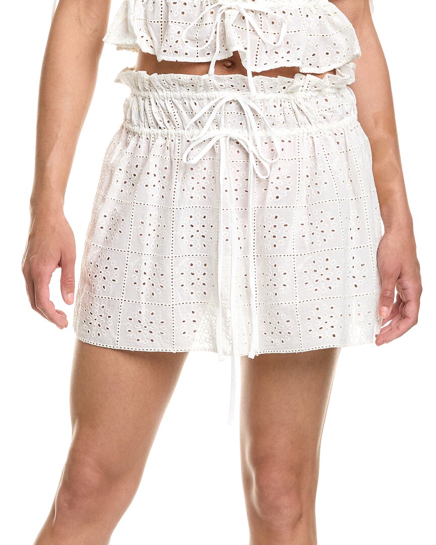 ganni broderie anglaise mini dress Ganni Light Broderie Anglaise Mini Skirt, White / 44