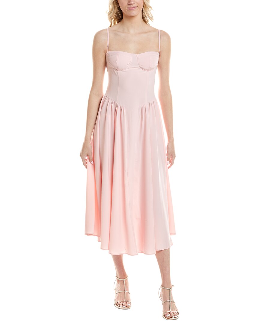 Estellina Womens Midi Dress, S, Pink