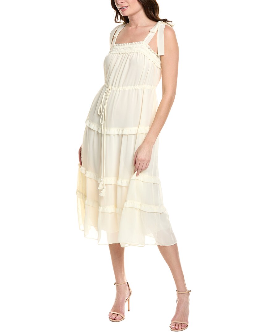tiered midi dress white Labiz Tiered Midi Dress, White / Regular 4 (S)