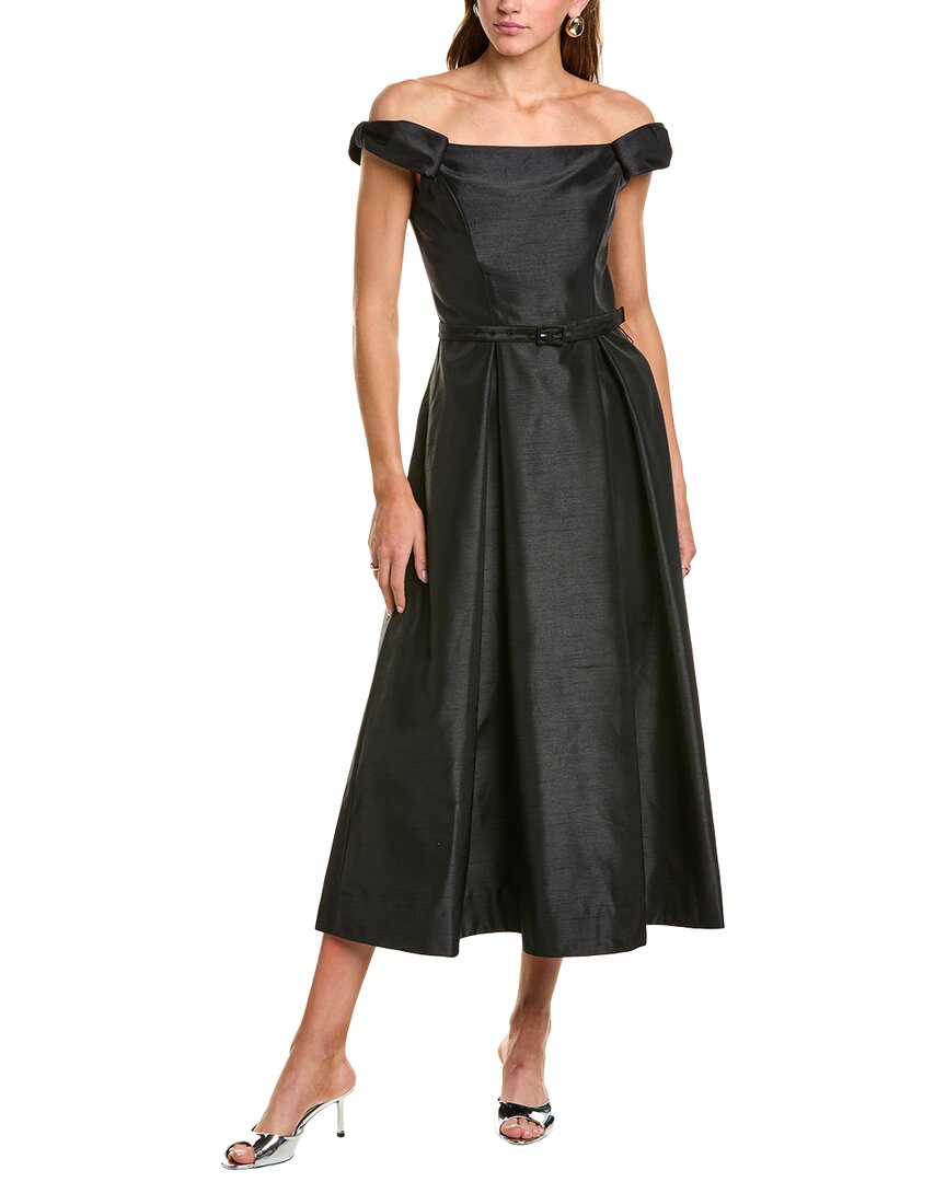 nicholas off the shoulder dress Nicholas Kaden Bow Off-Shoulder Midi Dress, Black / 2