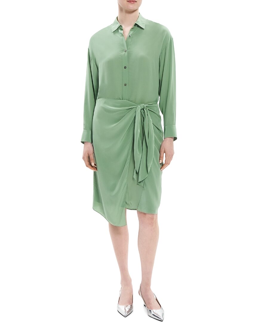 Theory Sarong Shirtdress, Green / 0