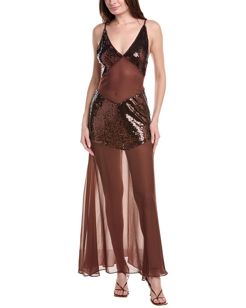 Weworewhat Sheer Panel Maxi Dress