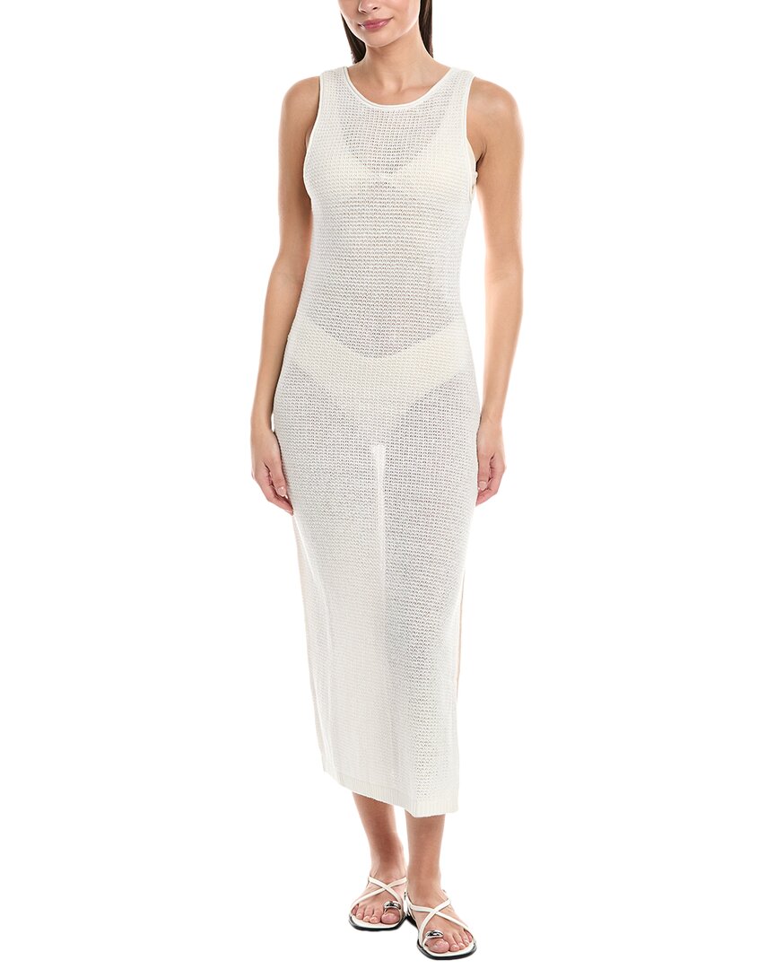 Onia Womens Knit Scoop Back Linen Maxi Dress, M, White Onia Womens Knit Scoop Back Linen Maxi Dress, M, White