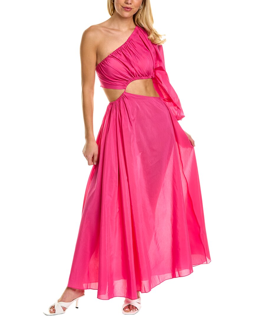 matteau maxi dress $581 Matteau Women's Brown Shirred Plunge Puff-Sleeve Maxi Dress Size 1