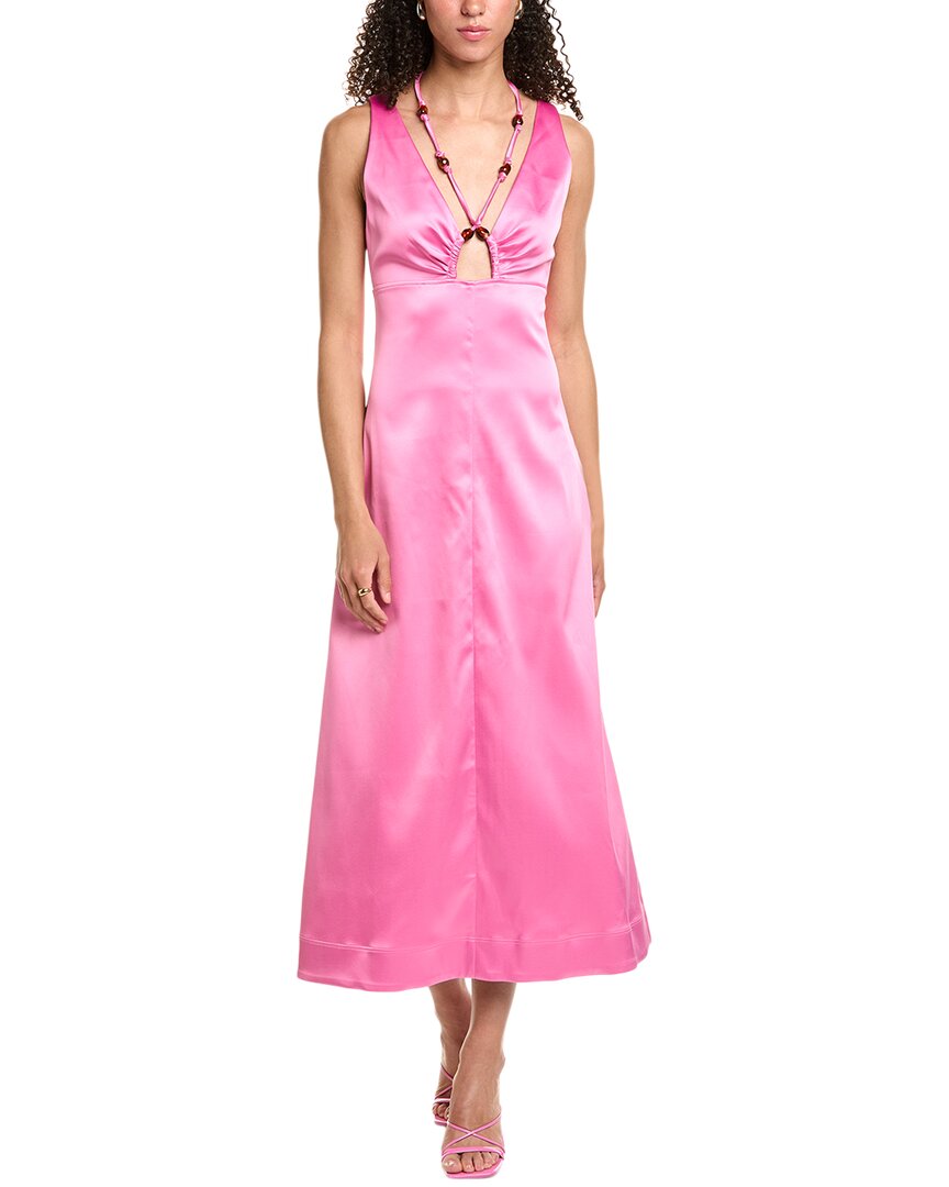 Ganni Double Satin Halter Neck Maxi Dress Ganni Double Satin Halter Neck Maxi Dress