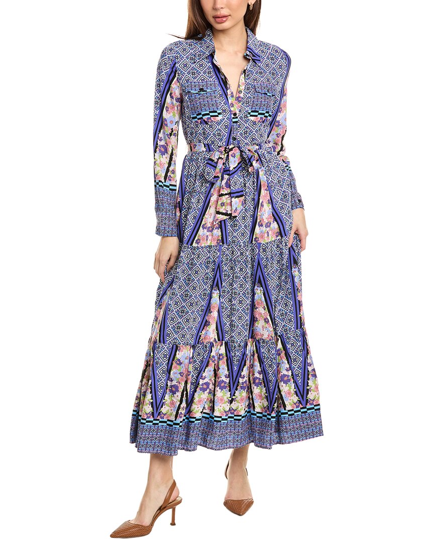 Gracia Womens Tiered Midi Dress, S, Purple