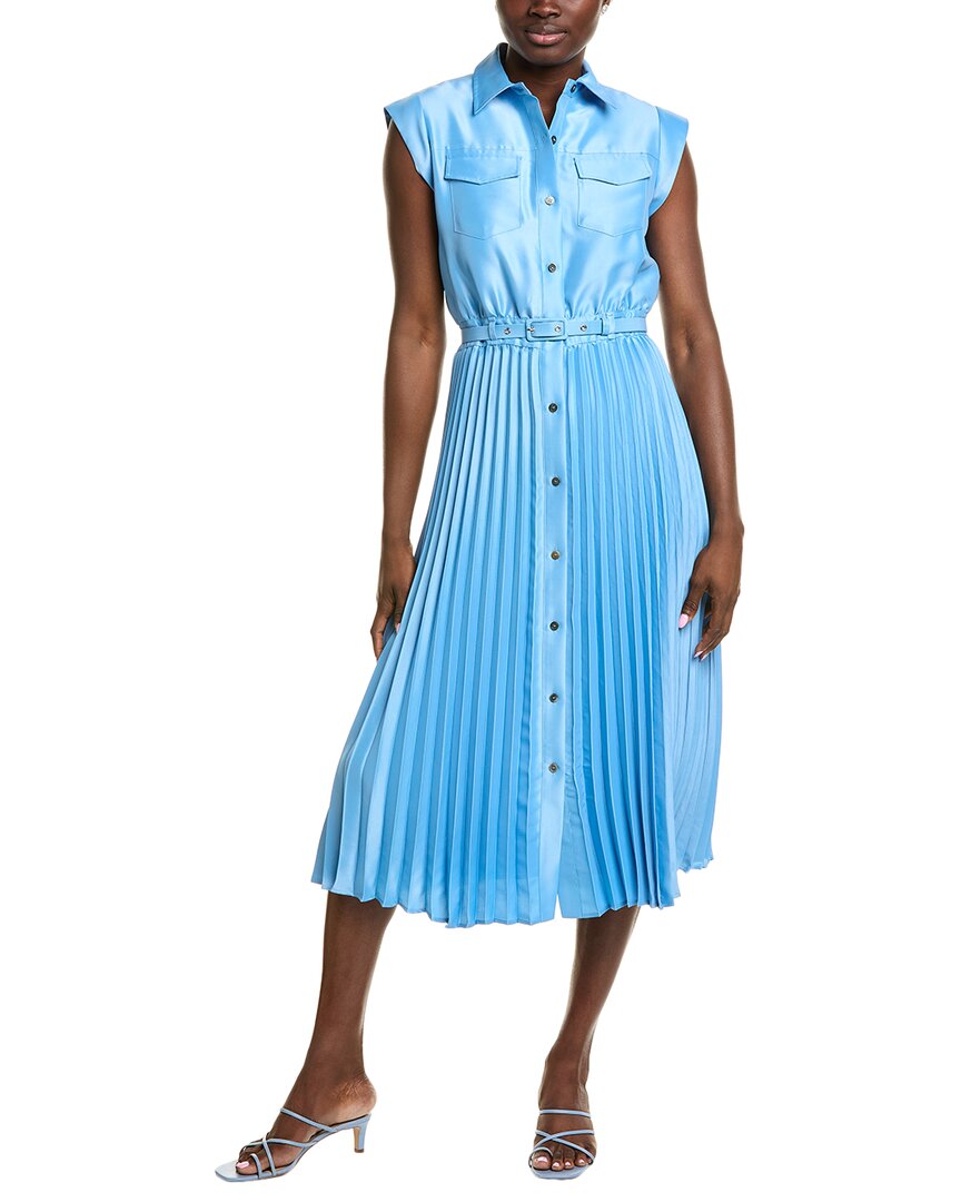 Elie Tahari Womens Natalya Shirt Dress, XS, Blue
