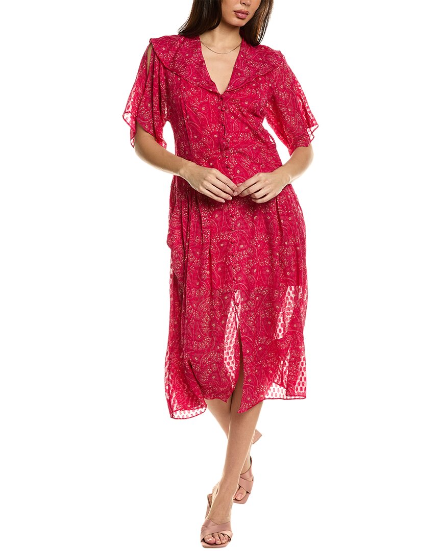 Equipment Samia Silk Midi Dress, Red / 0