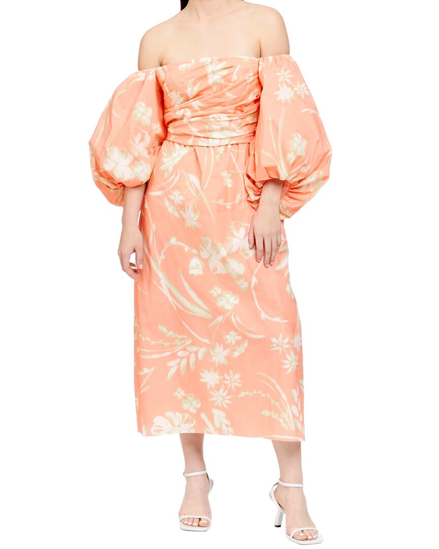 taylor off shoulder midi dress Tanya Taylor Alora Dress
