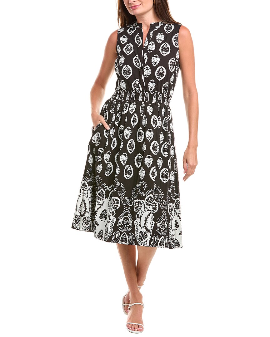 T Tahari Smocked Waist Midi Dress