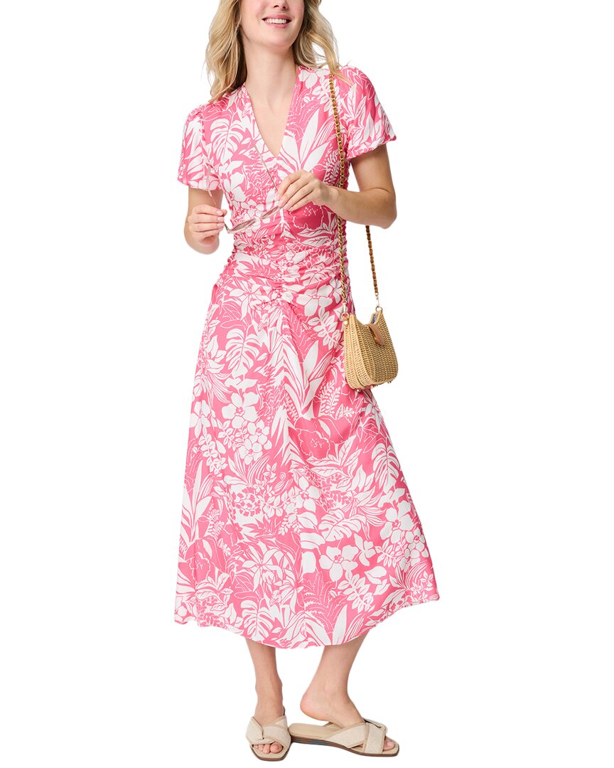 J.Mclaughlin Women's Fernanda Dress in Bay Isle Pink/White, Size 4