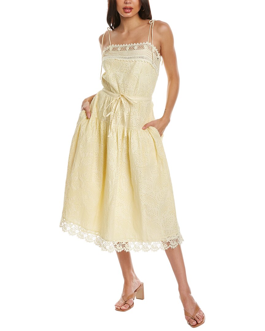 Ulla Johnson Eyelet Maxi Dress, Yellow / 10