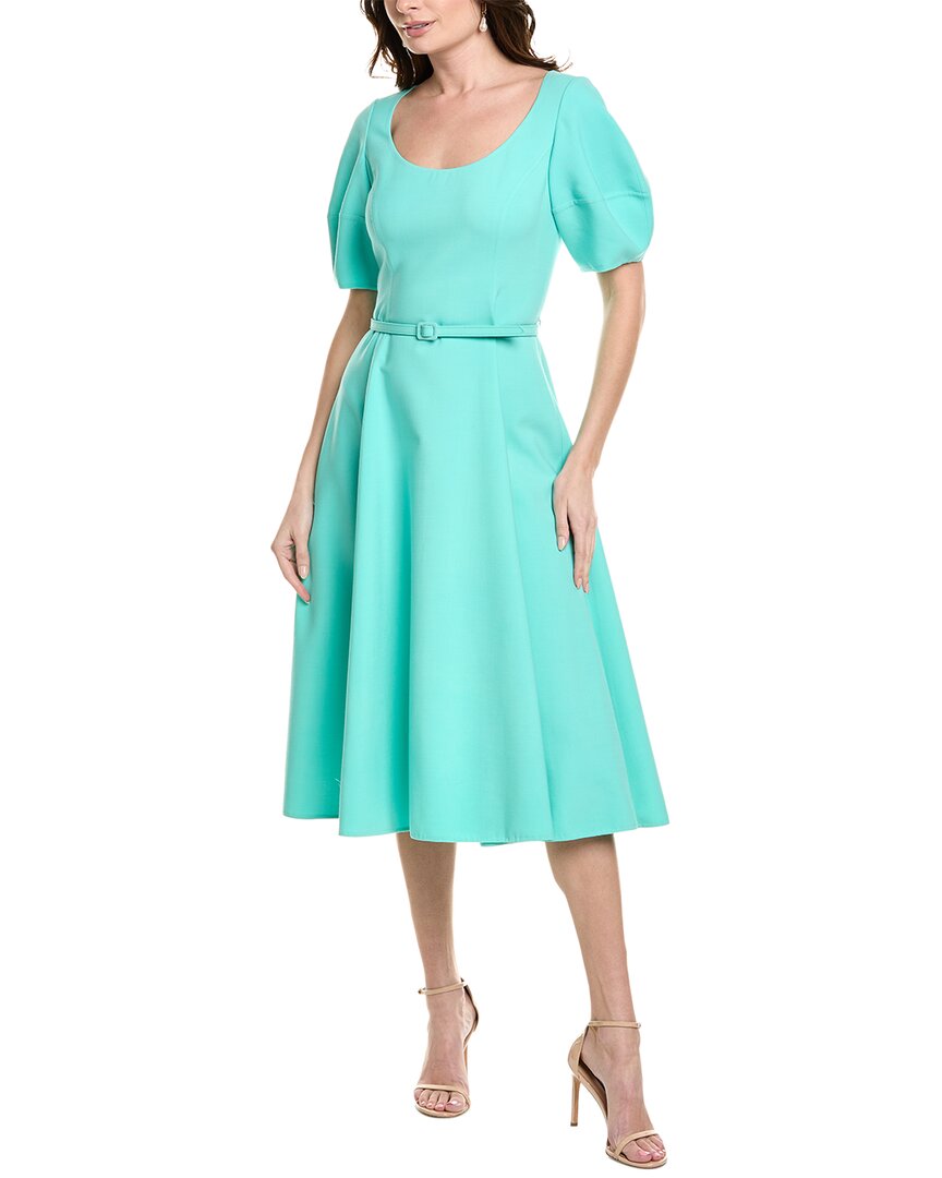 Oscar De La Renta Wool-Blend Midi Dress Bluefly Oscar De La Renta Wool-Blend Midi Dress Bluefly