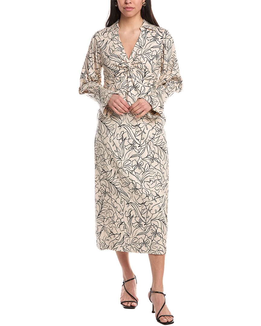 Simkhai Lee Linen-Blend Midi Dress Simkhai Lee Linen-Blend Midi Dress