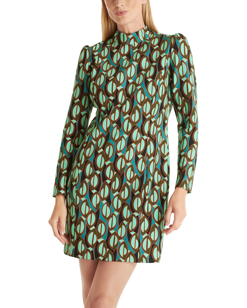 marc cain green dress Midi dress with wrap-around design
