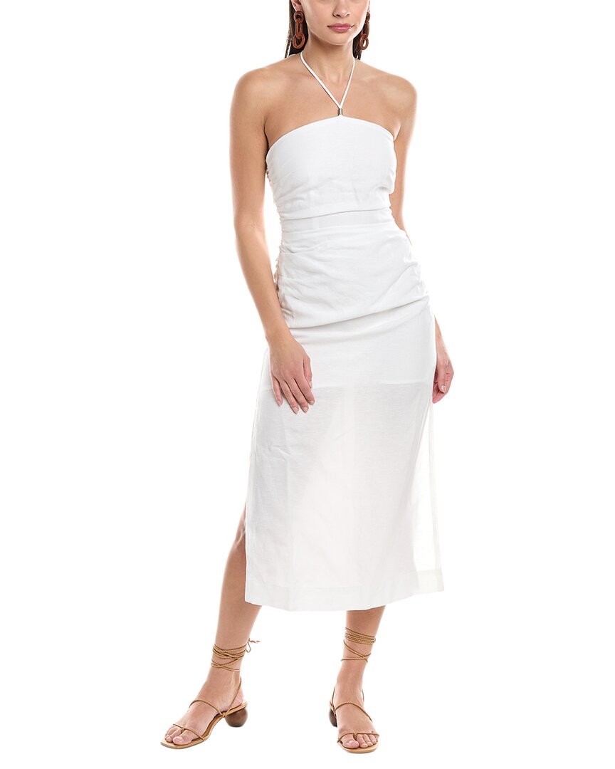 Onia Air Ruched Halter Linen-Blend Maxi Dress – Bluefly