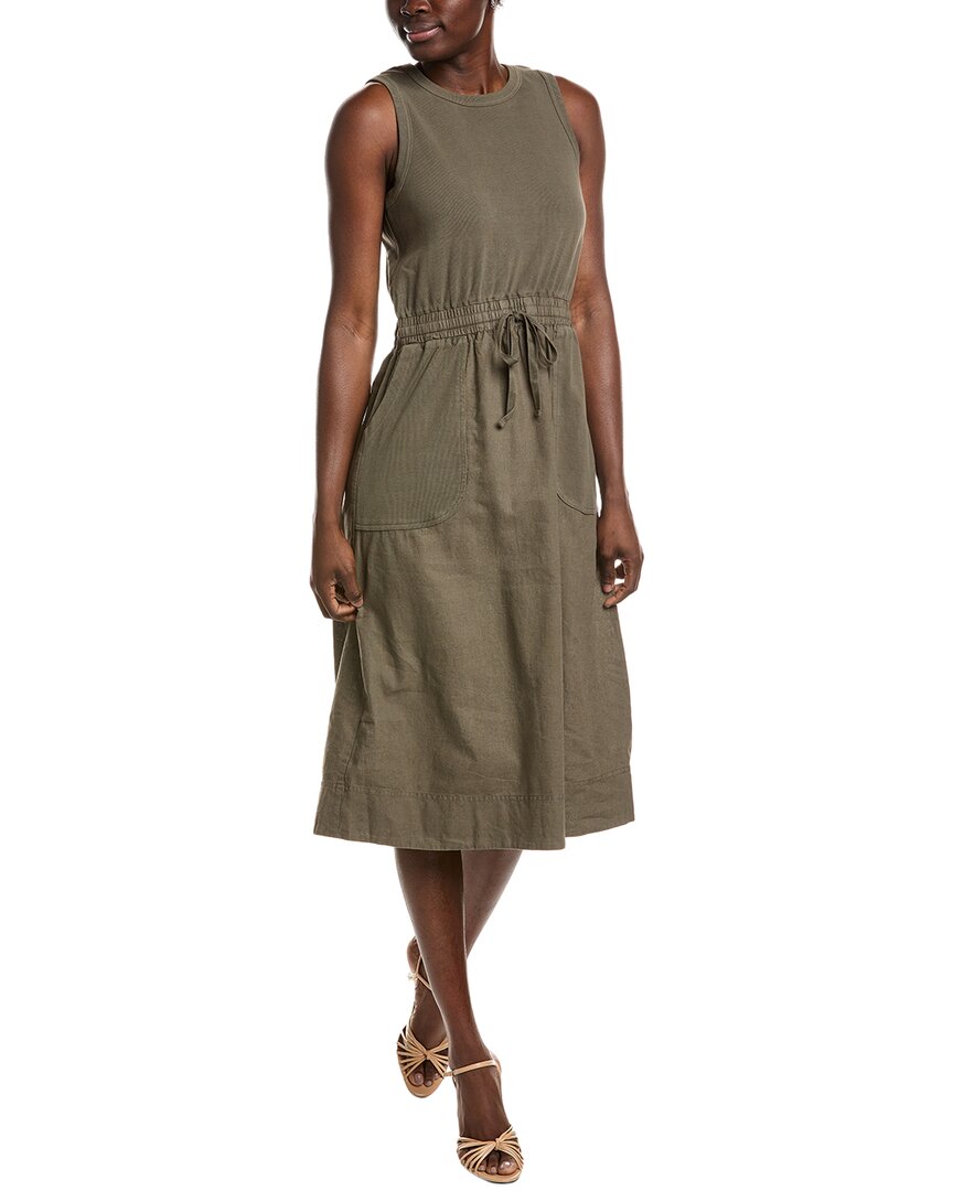 michael stars linen dress Wilhelmina Mixed Media Linen-Blend Midi fabric:tencel‰ã¢ Cece Lace Ruffle Tie collared neck give this Size:EU34