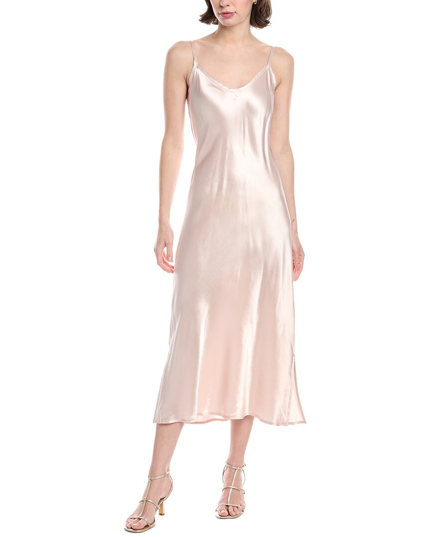 Enza Costa Solid Bias Cut Satin Maxi Dress, Beige / 2 Enza Costa Solid Bias Cut Satin Maxi Dress, Beige / 2