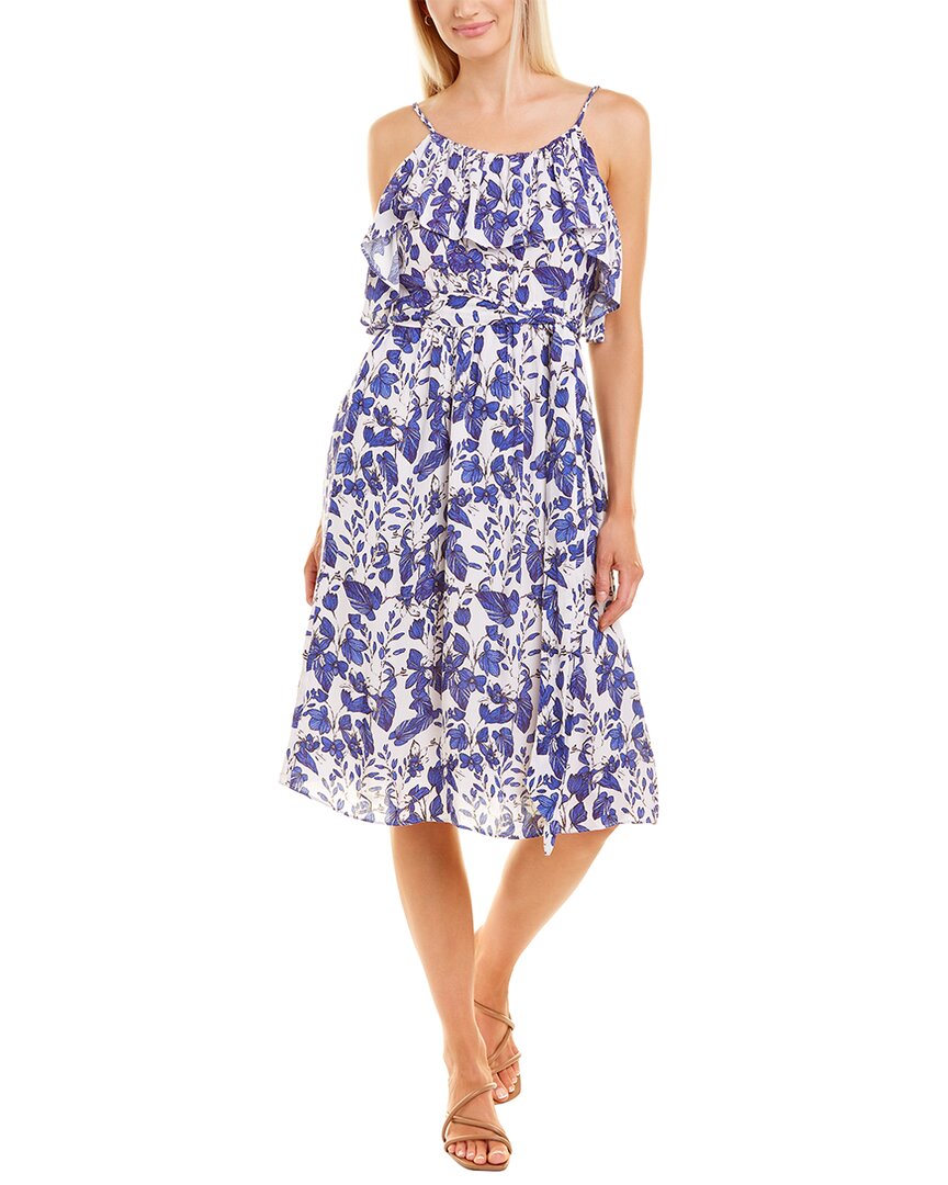 Celina Moon Braided Strap Midi Dress, Blue / Regular 4 (S)