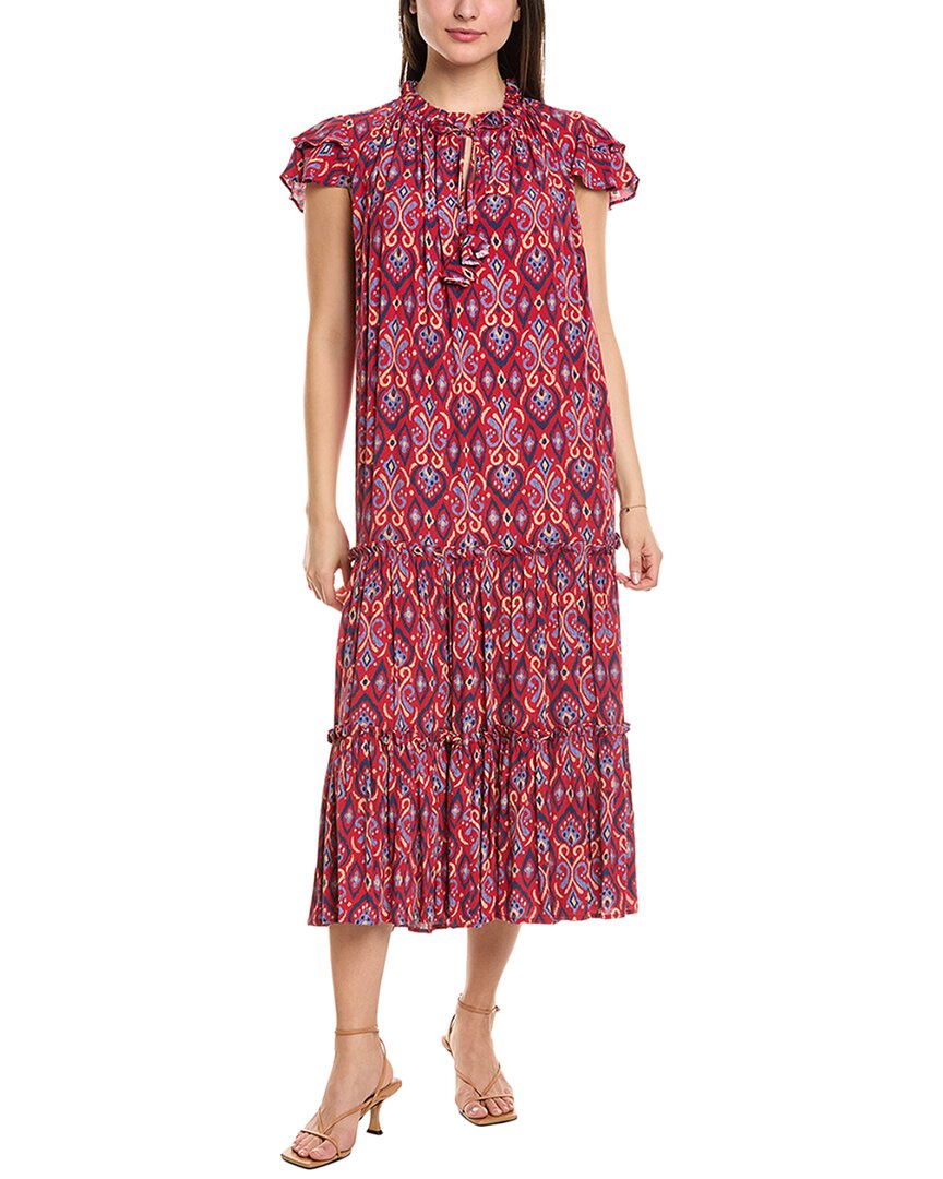 frill neck midi dress Sail To Sable Ruffle Neck Midi Dress