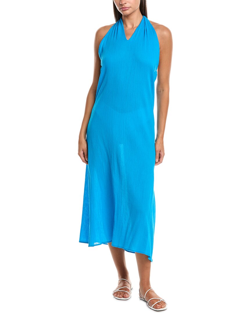 Natori Cotton Gauze Maxi Halter Dress