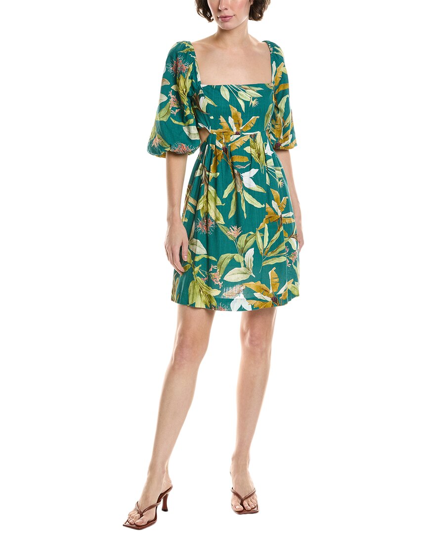 Reveriee Balloon Sleeve Linen-Blend Mini Dress – Bluefly