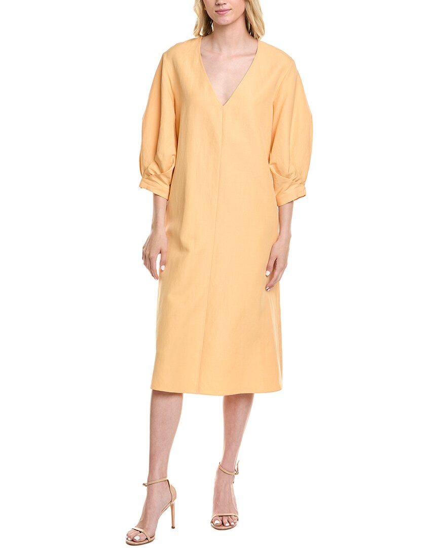 Lafayette 148 New York Silk & Linen-Blend Midi Dress Lafayette 148 New York Silk & Linen-Blend Midi Dress
