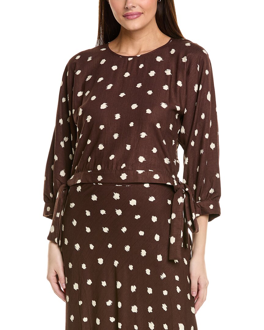 1.State Ties Linen-Blend Blouse 1.State Ties Linen-Blend Blouse