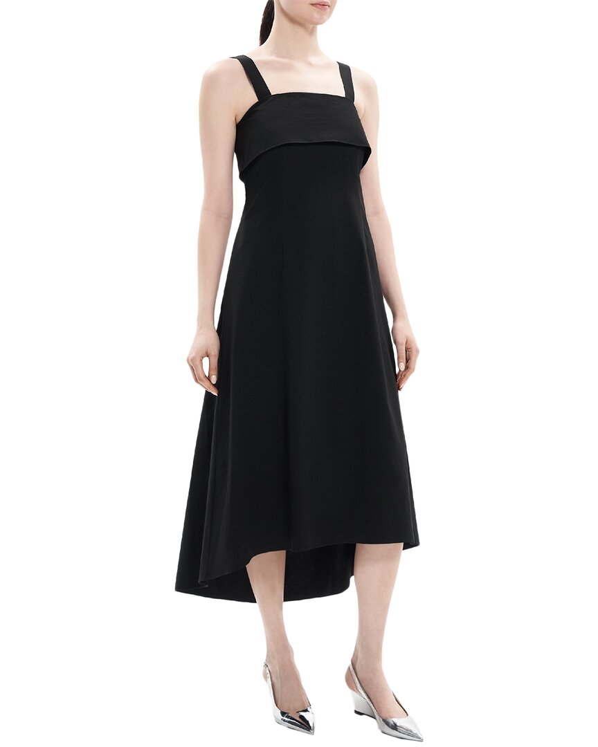 Theory Womens Solid Linen Sheath Dress Black 0 Theory Womens Solid Linen Sheath Dress Black 0
