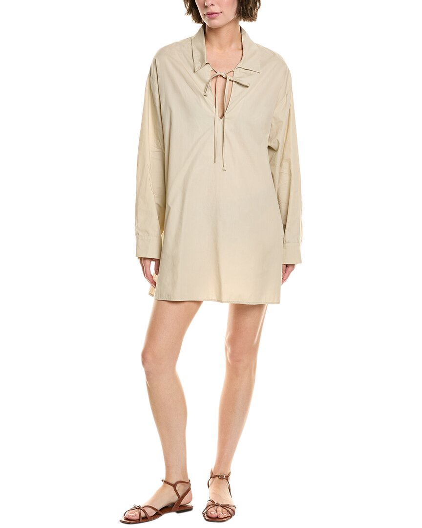 Enza Costa Poplin Caftan, 2 / Beige